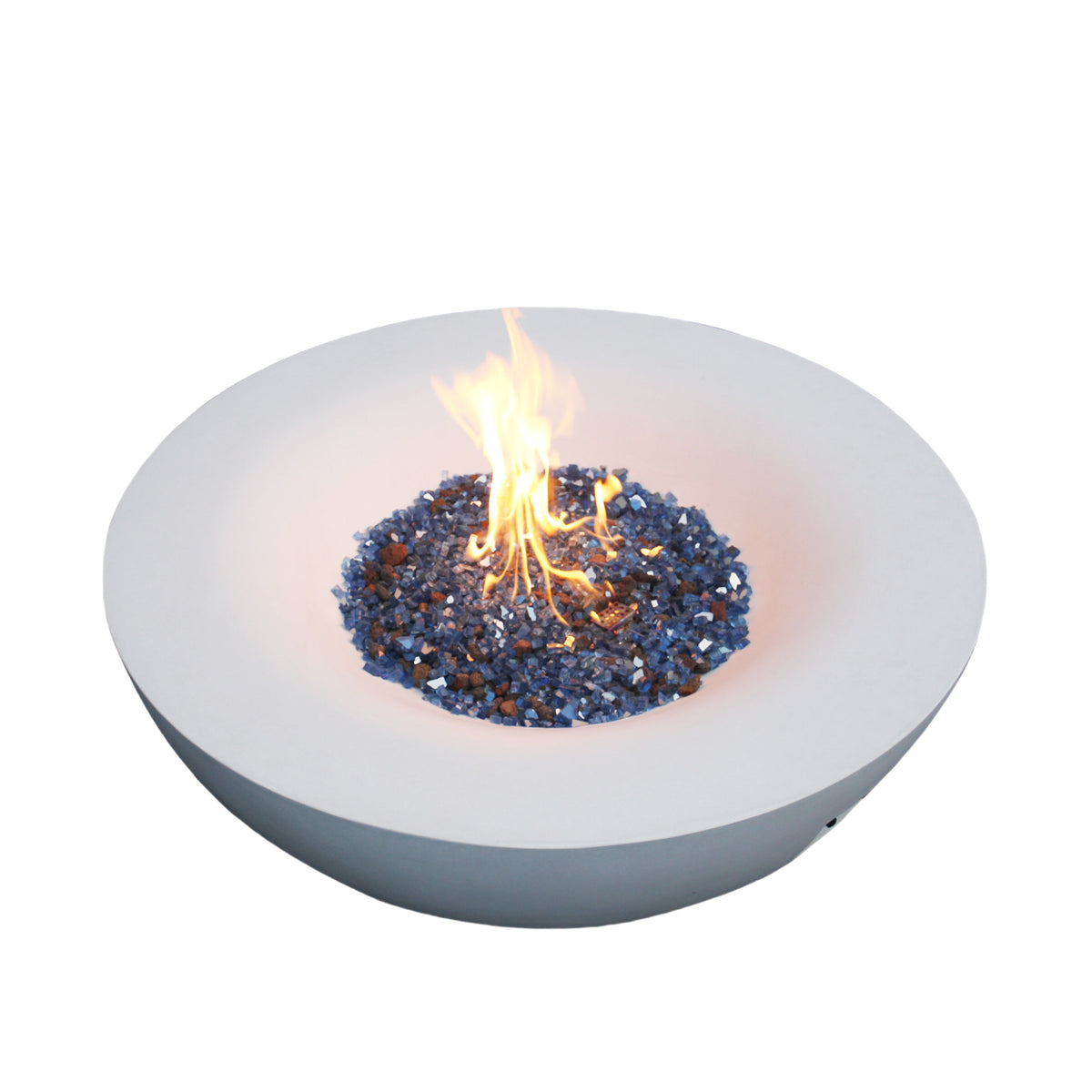 42-Inch Outdoor Concrete Propane Fire Pit Bowl – Antique White
