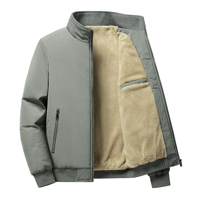Men's Plus Size Stand-Collar Insulated Jacket