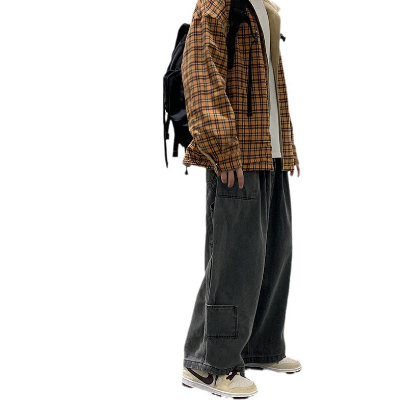 Men's Plus Size Wide-Leg Straight-Leg Jeans