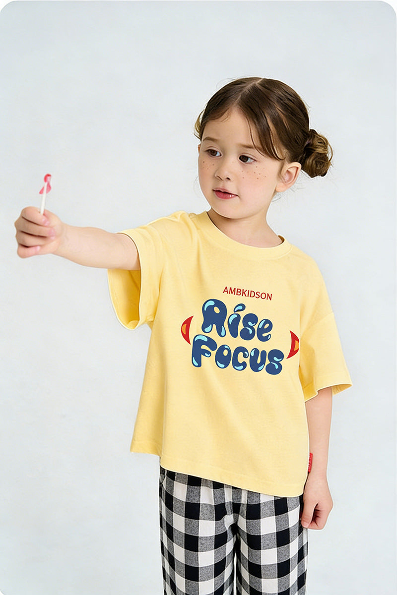 Sport Shorts for Kids with Cartoon Pattern, Mid-Waist Elastic Waistband