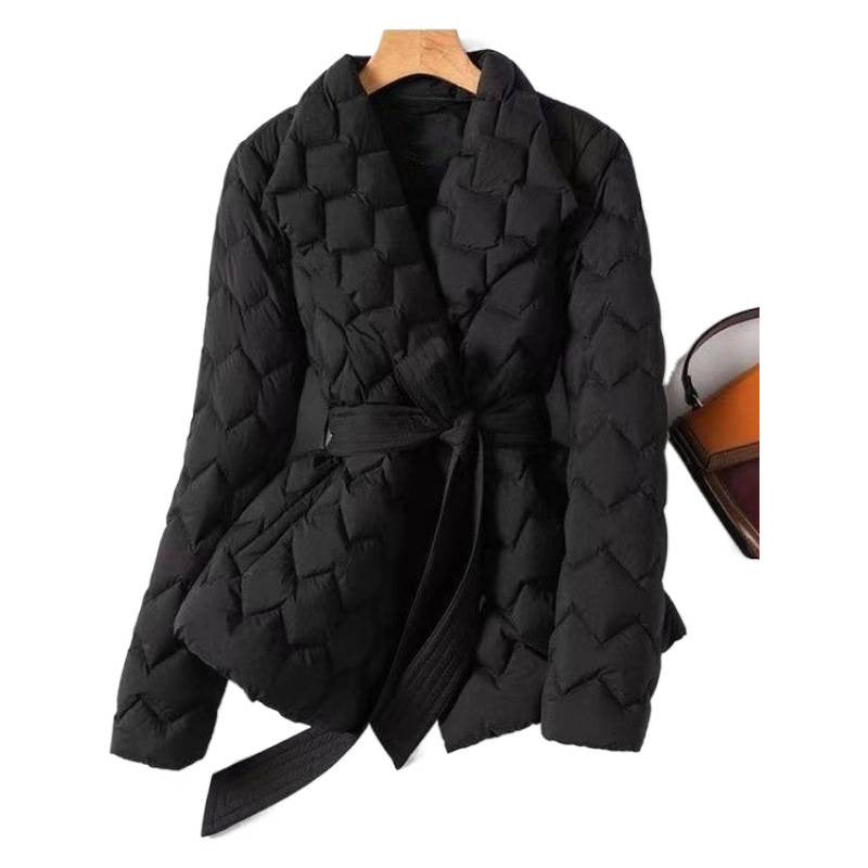 Women's Plus Size Belted Down-Cotton Jacket