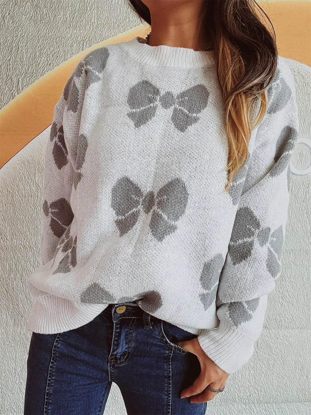 Relaxed Bow Knit Pullover