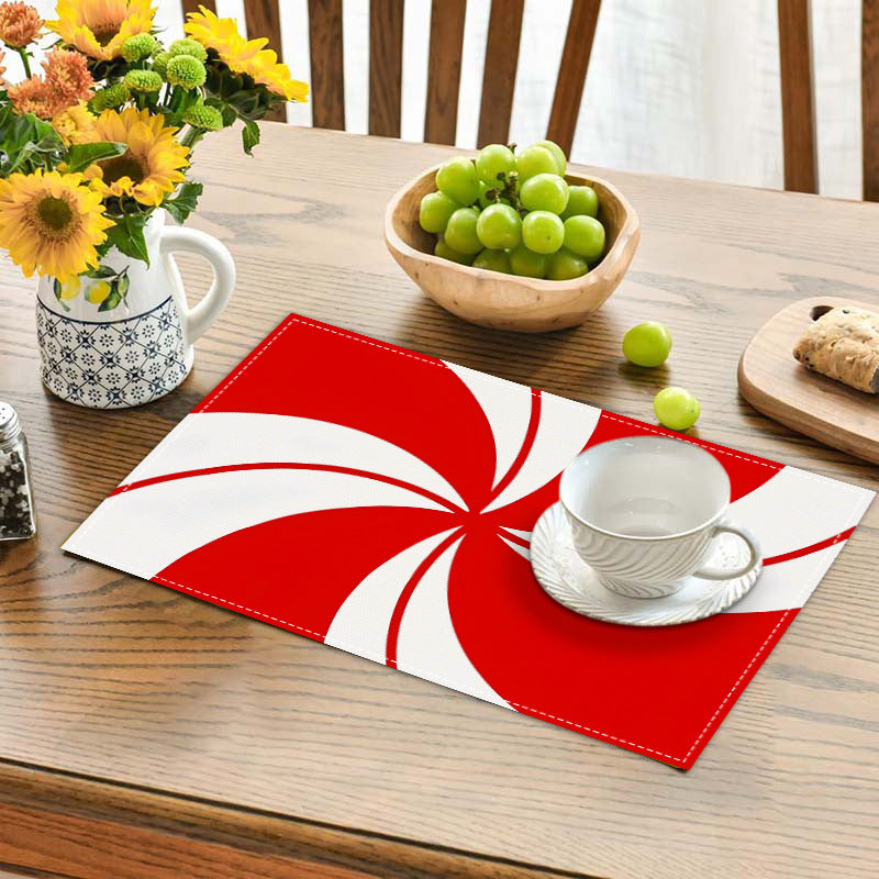 Red Candy Stripe Christmas Placemat – 12 x 18 in