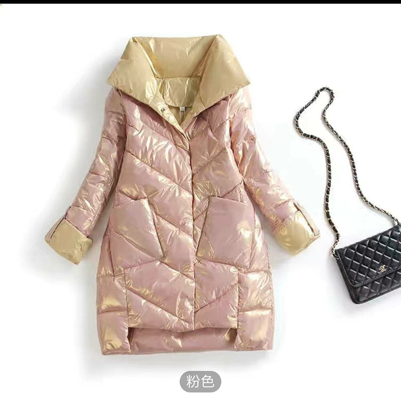 Quilted Hooded Long Parka Coat