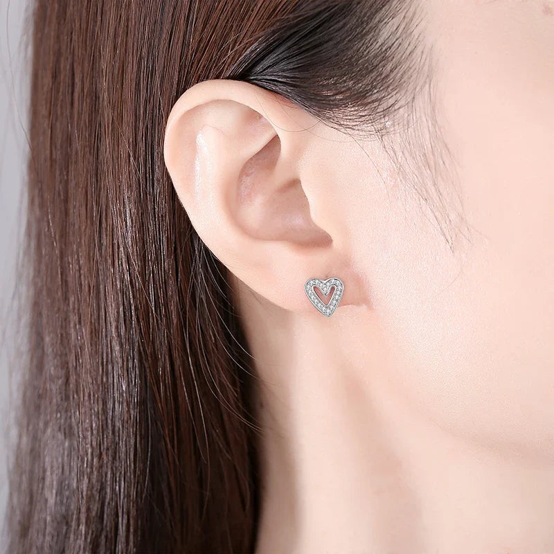 925 Sterling Silver Crown, Heart & Bee Earrings