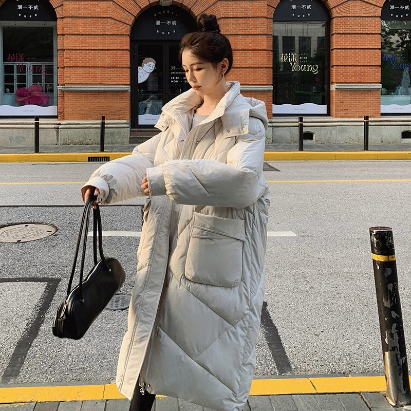 Women's Plus Size Loose Over-Knee Long Cotton Padded Jacket