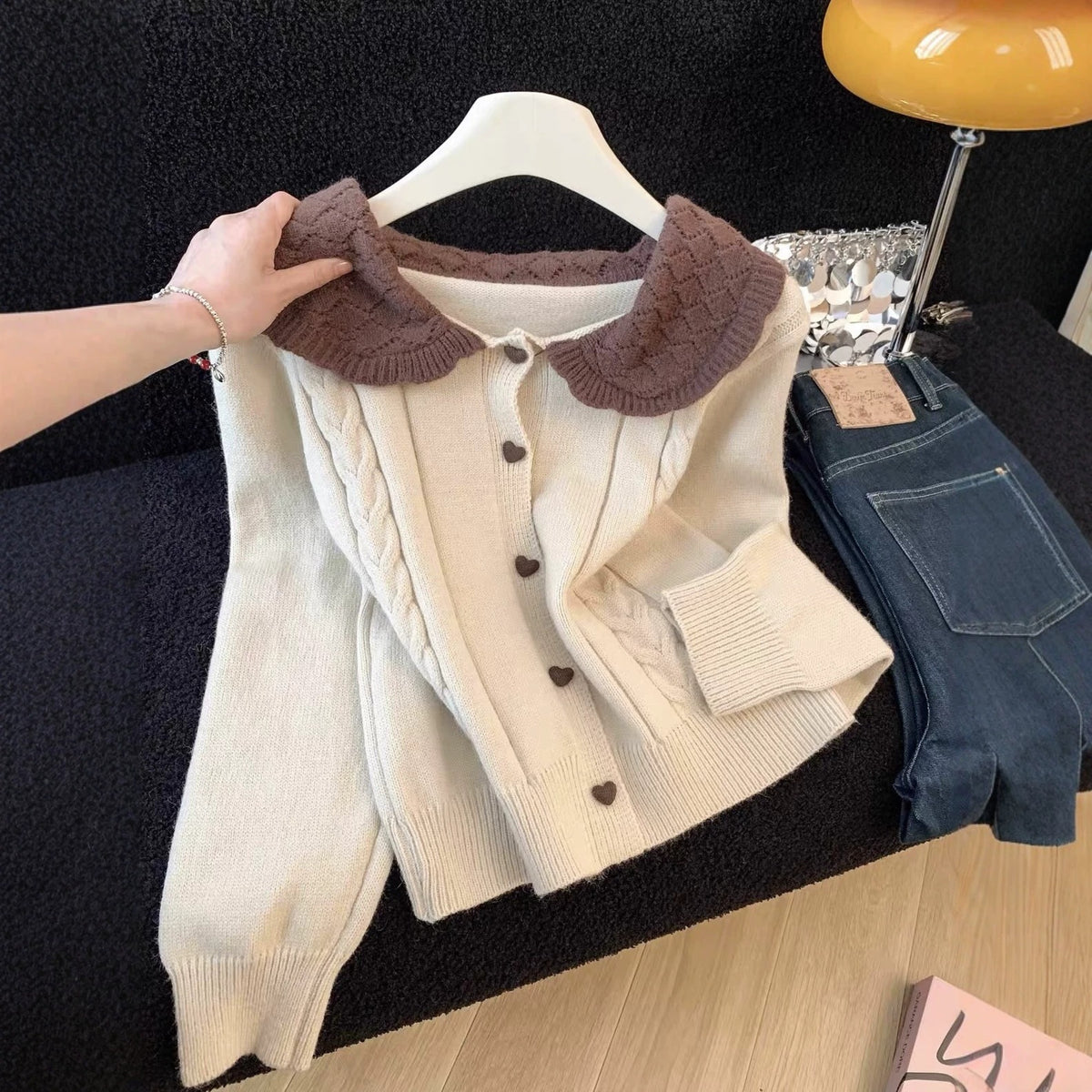Women's 3D-Pattern Long-Sleeve Sweater