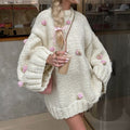 Floral Embroidered Mock-Neck Sweater