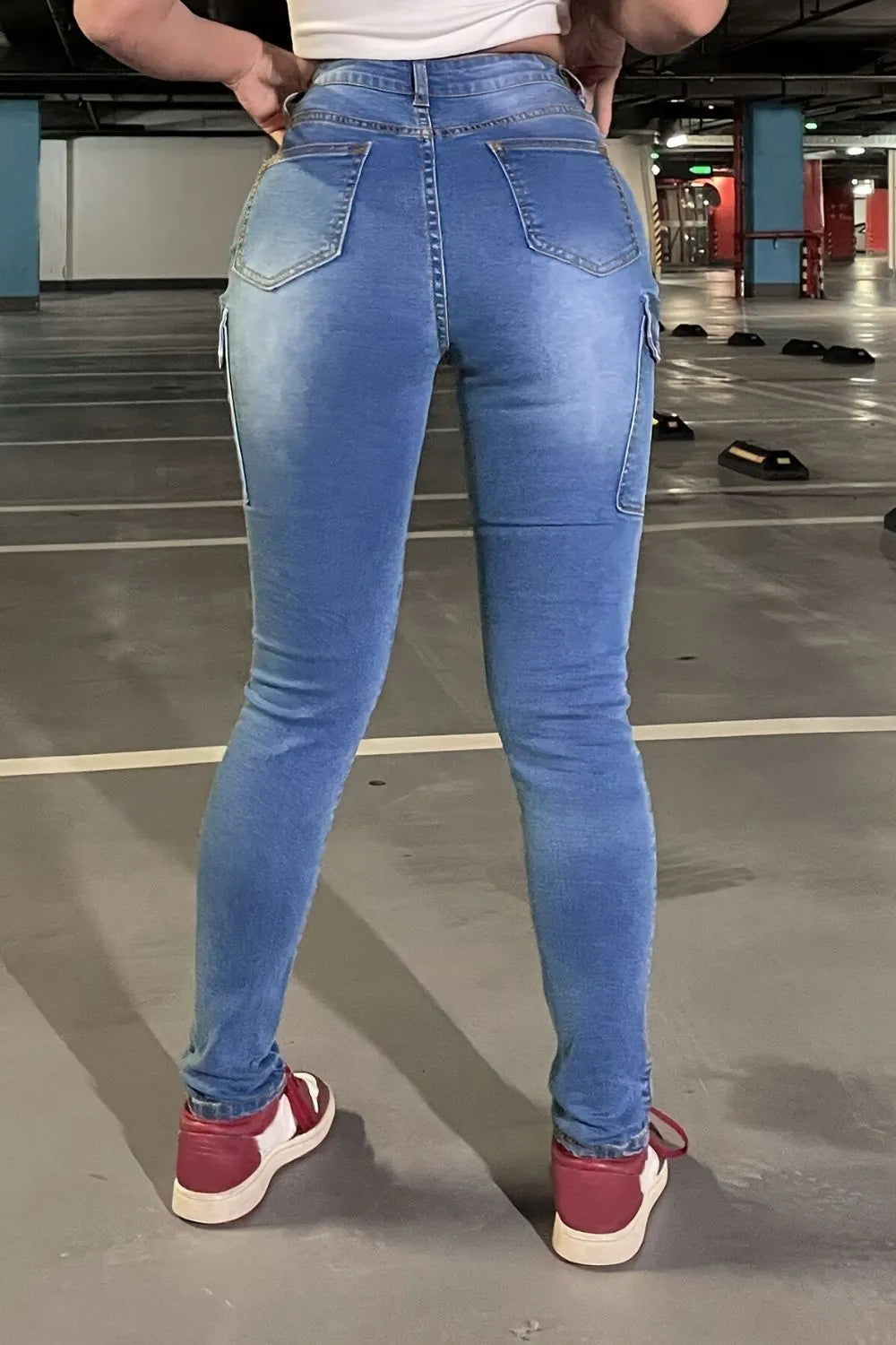 Medium-Wash Stretch Skinny Jeans