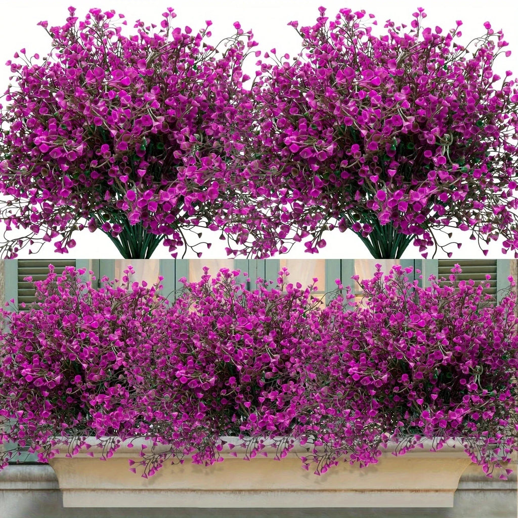UV-Resistant Outdoor Artificial Flower Bunches – Set of 12