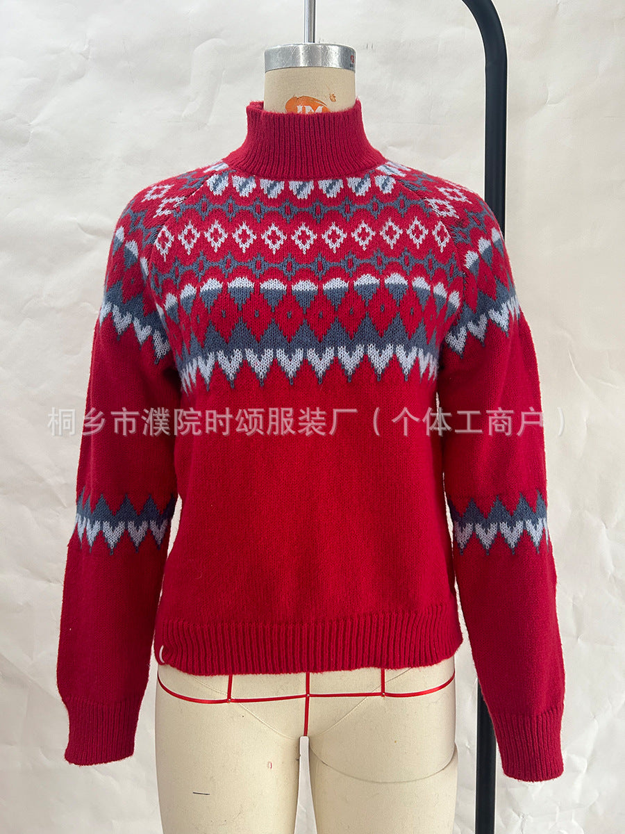 Women's Mock-Neck Knit Sweater