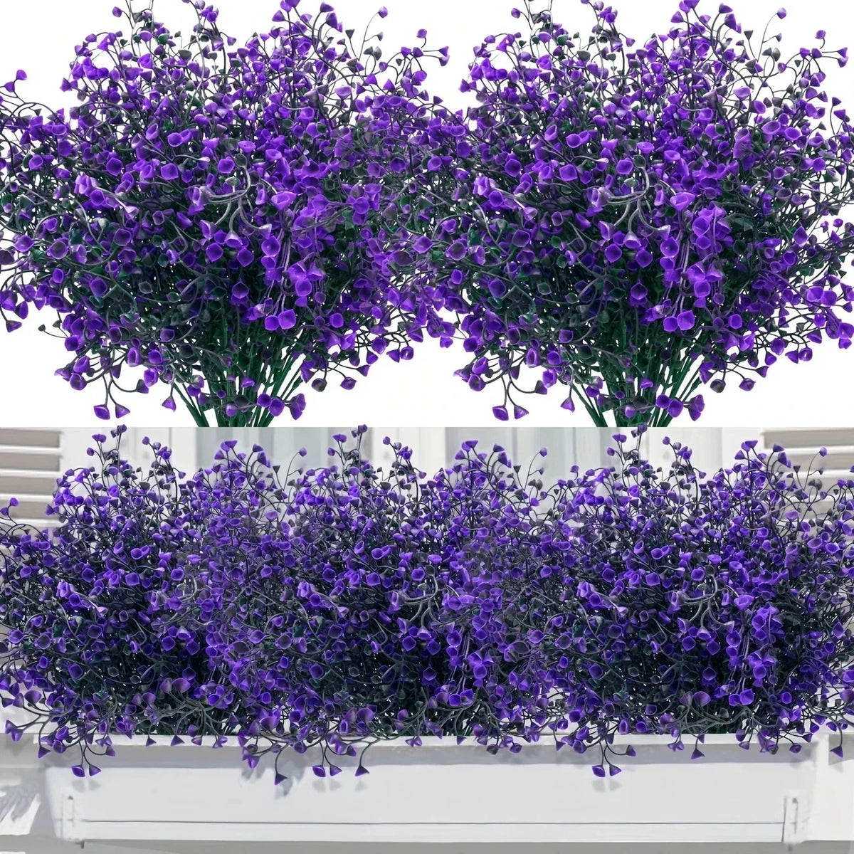 UV-Resistant Outdoor Artificial Flower Bunches – Set of 12