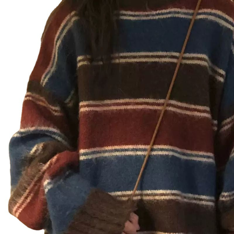 Women's Harajuku Striped Knit Sweater