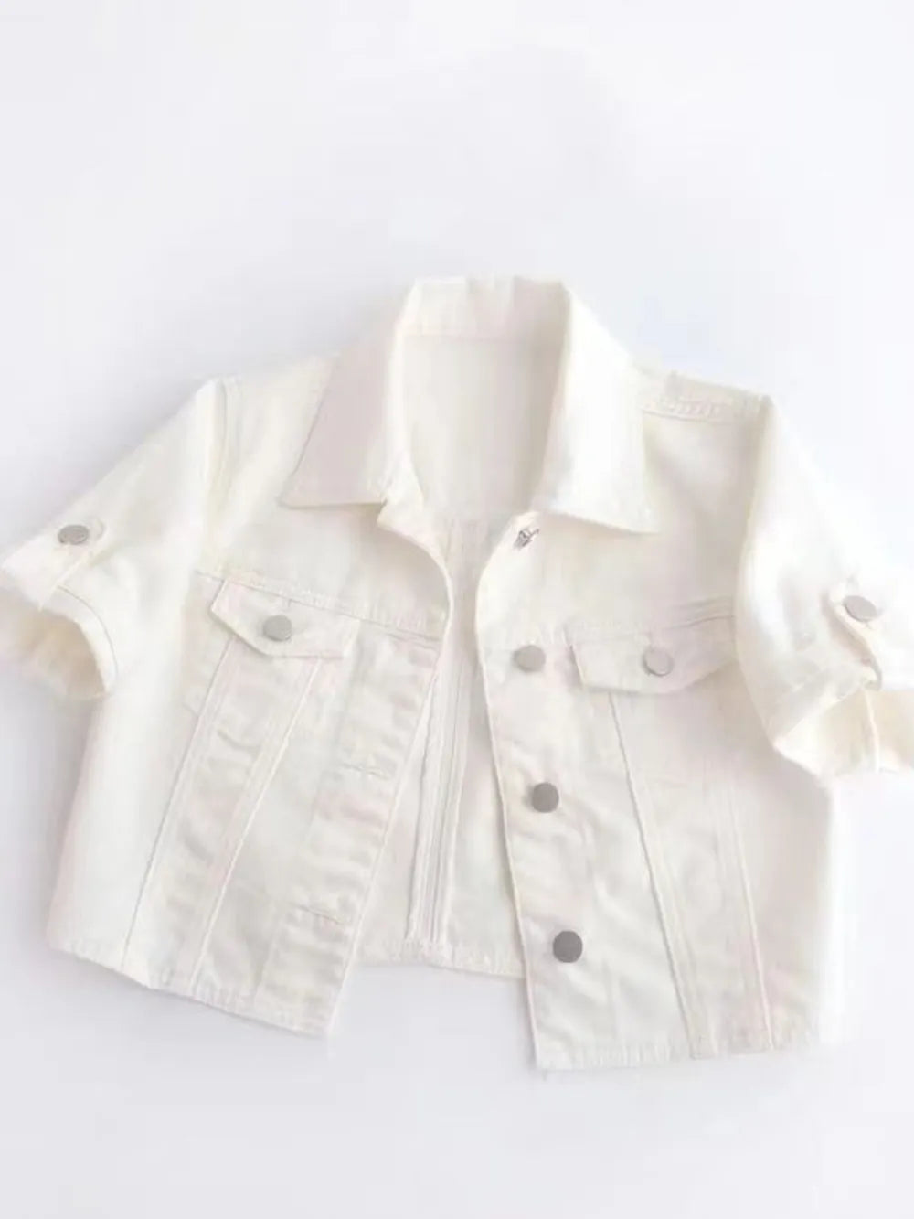 Women's Plus Size Cropped Denim Jacket