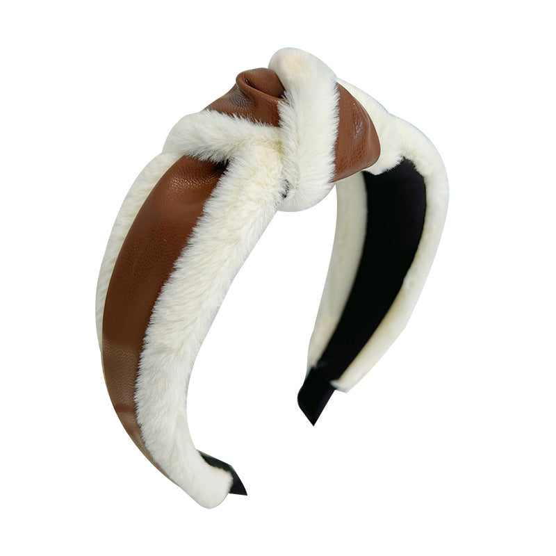 Fur-Trim Leather Headbands