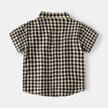 Boys’ Short-Sleeve Plaid Stand-Collar Shirt