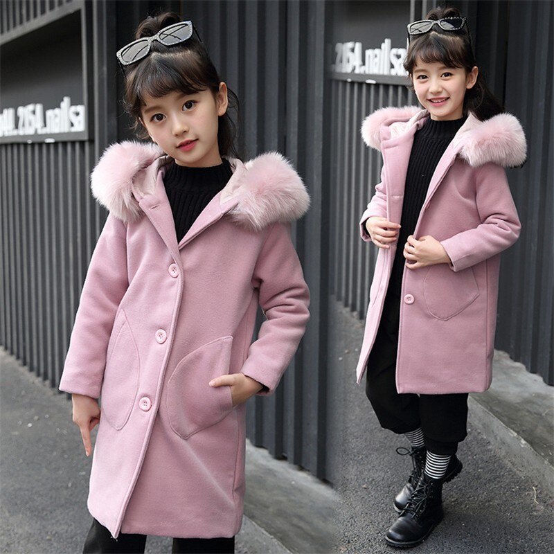Girls’ Long-Sleeve Hooded Coat