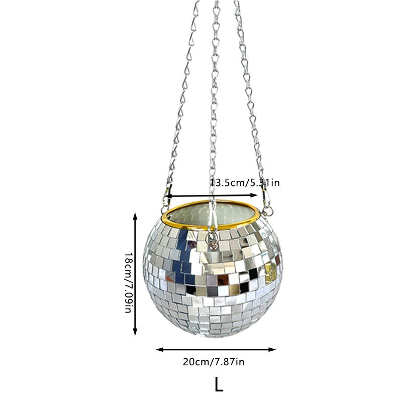 Hanging Disco Ball Flower Planter
