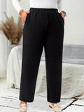 Women's Plus Size Elastic-Waist Straight-Leg Pants