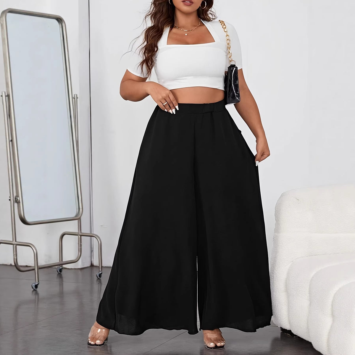 Women's Plus Size Summer Wide-Leg Pants