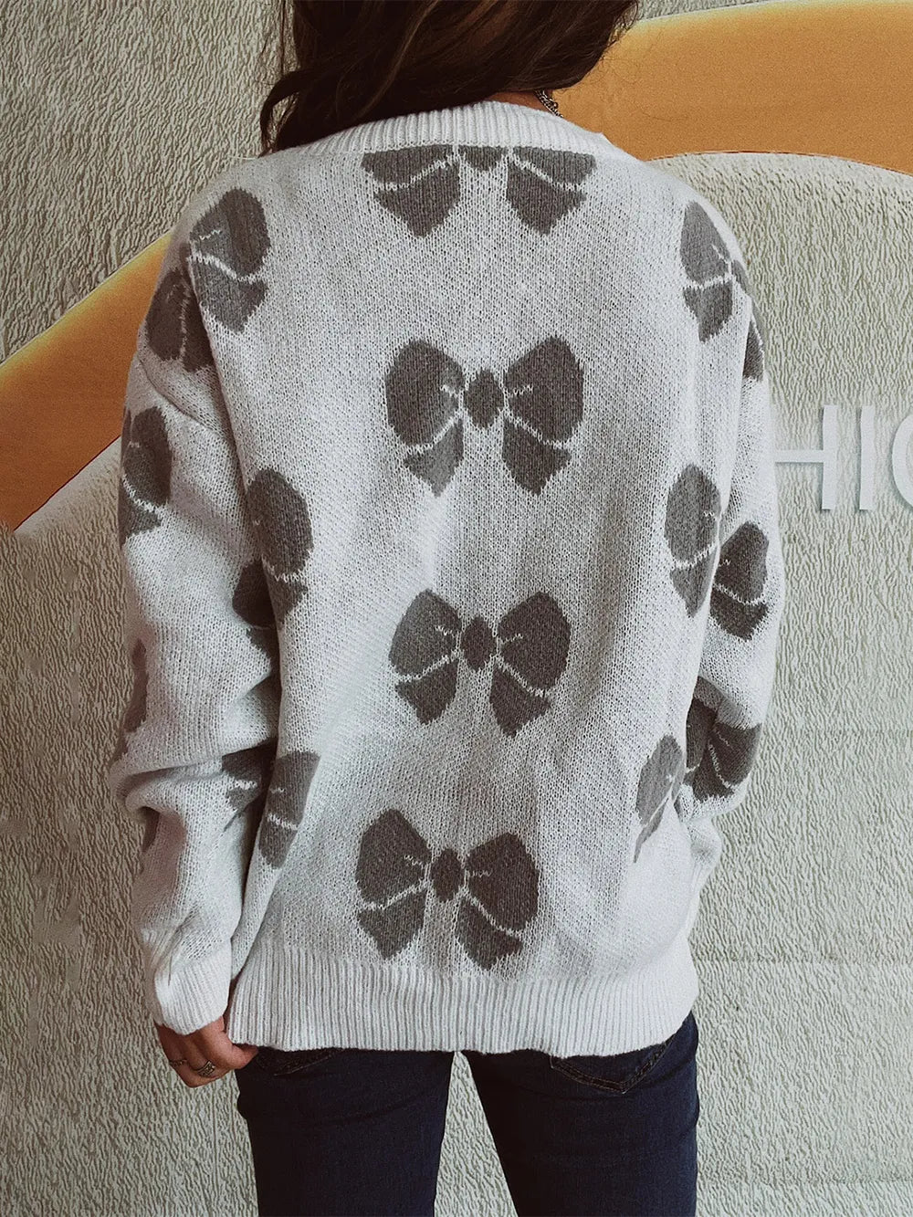 Relaxed Bow Knit Pullover