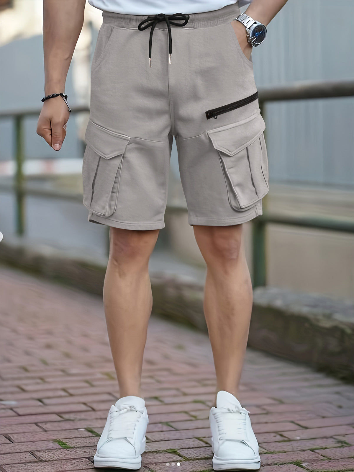 Men's Plus Size Multi-Pocket Casual Shorts