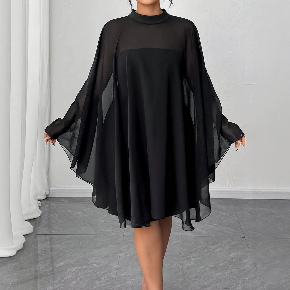 Women's Plus Size Blouse & Tube-Dress Two-Piece Set