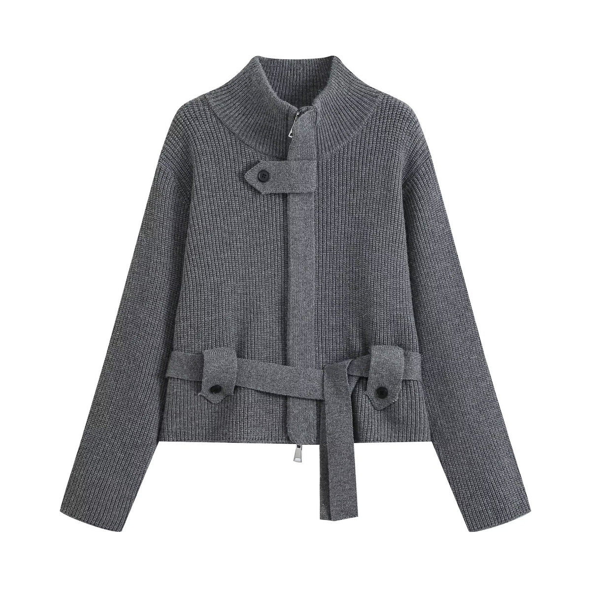 Women's Fitted-Waist Knit Zip Jacket