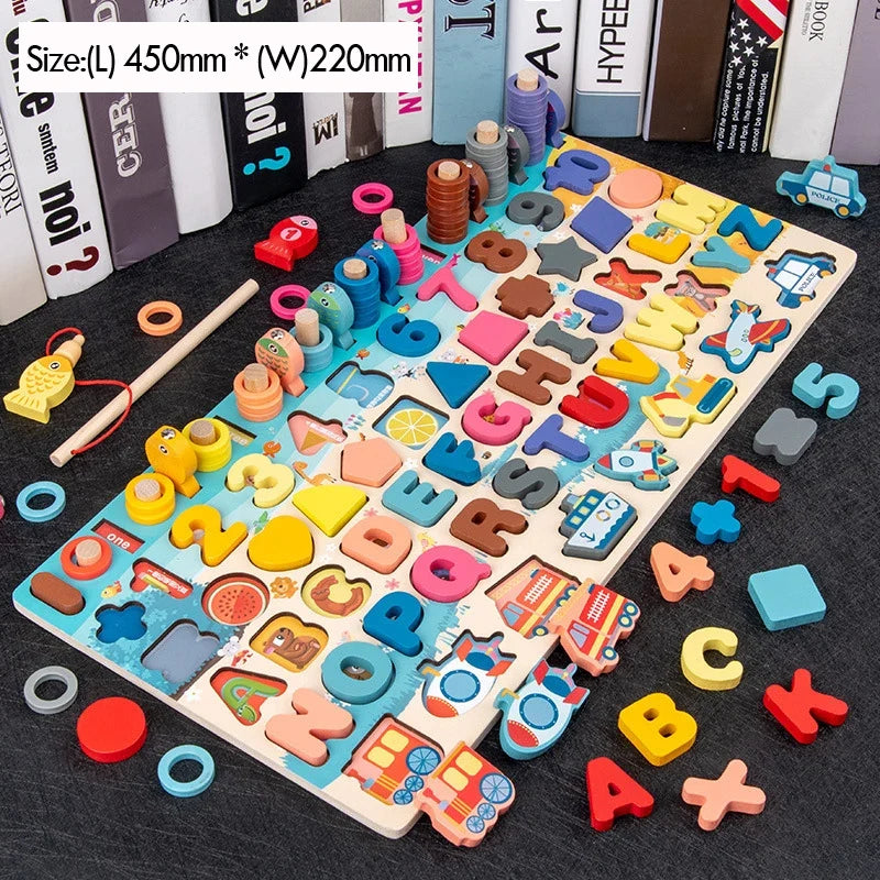 Wooden Counting & Fishing Math Game for Toddlers
