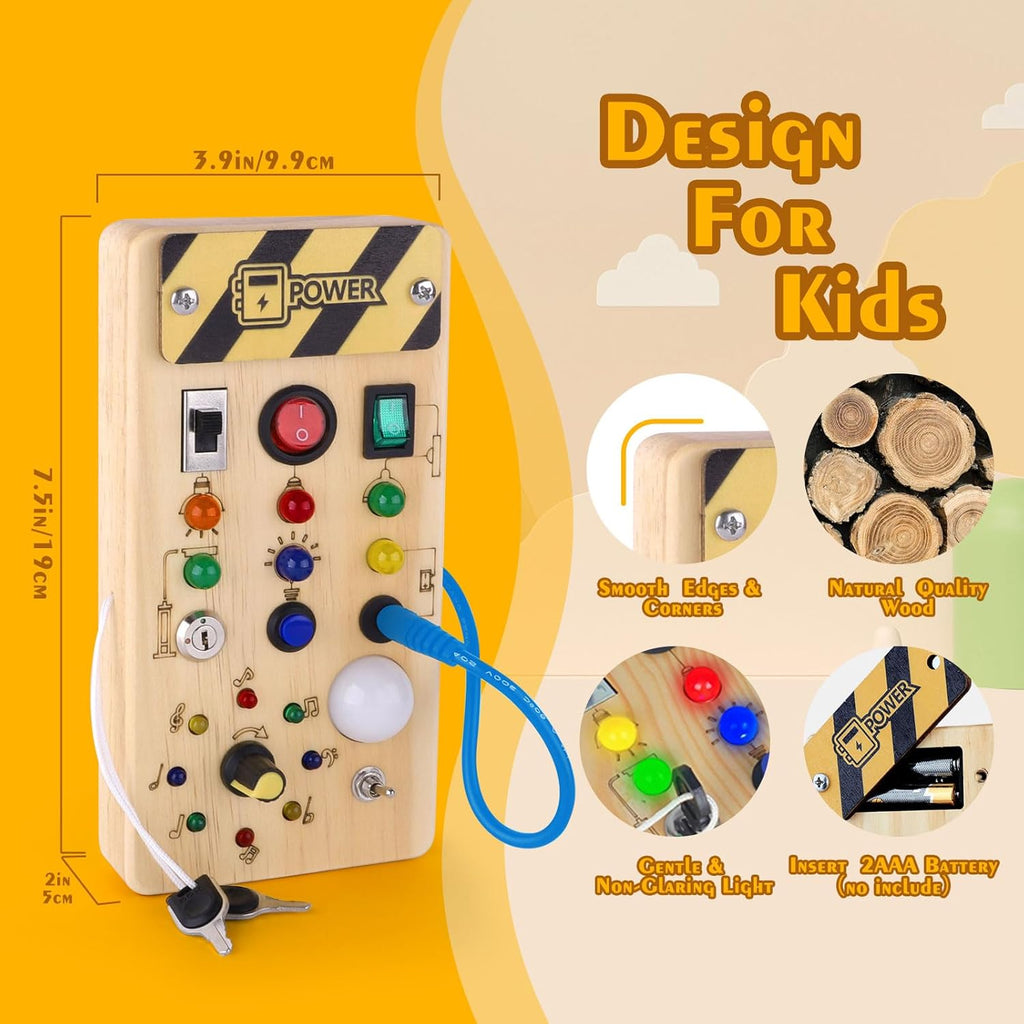 Little Explorer LED Montessori Busy Board for Toddlers