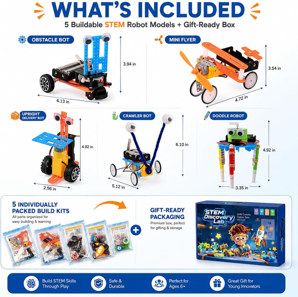 Young Inventor Robot Lab – 5 STEM Robots