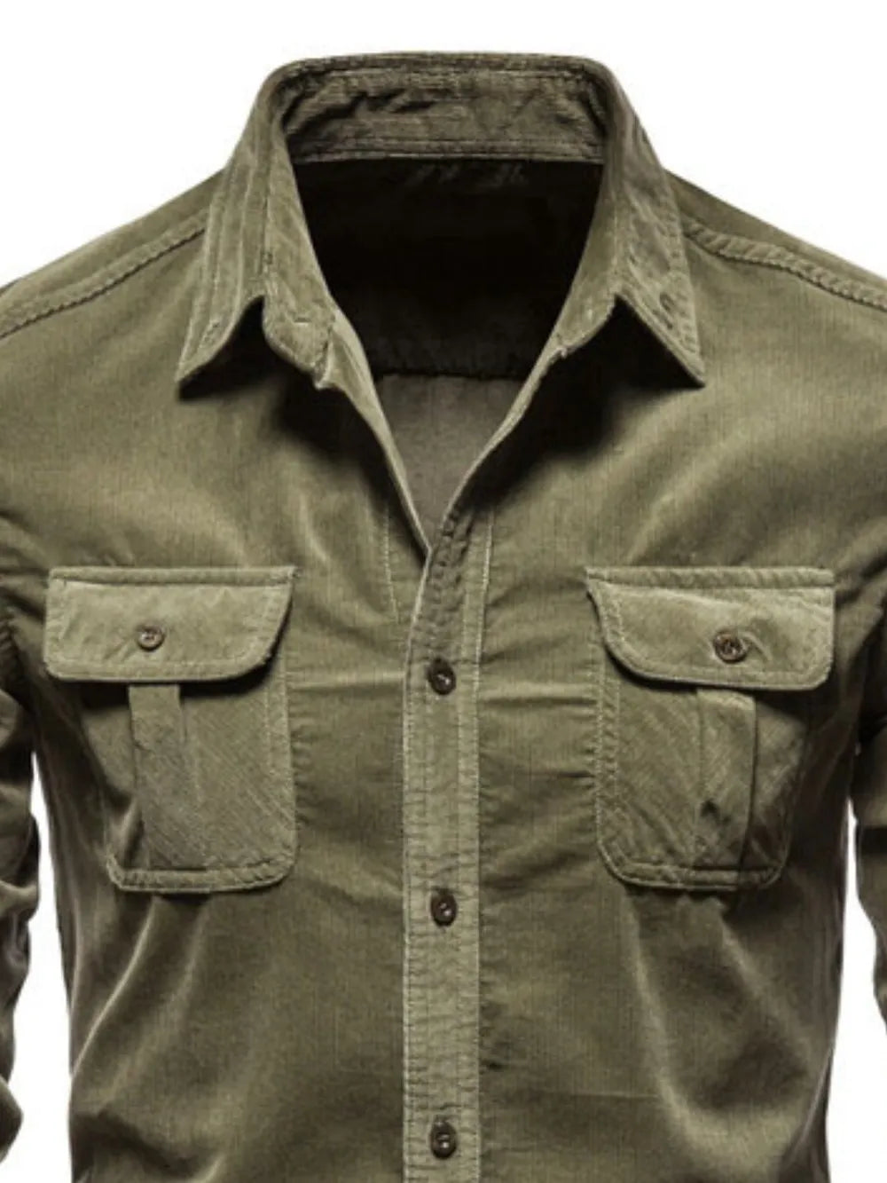 Men's Plus Size Solid Button-Down Collared Shirt