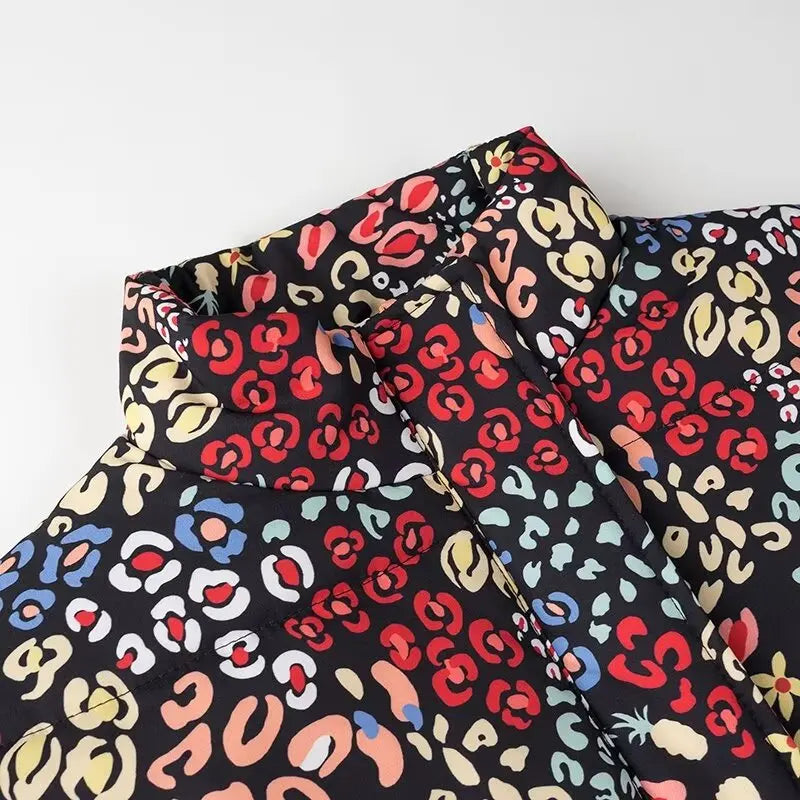 Women's Plus Size Printed Stand-Collar Jacket