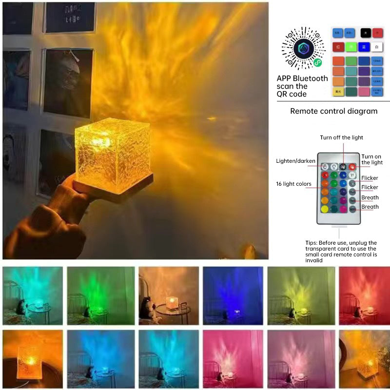 Rotating Water-Ripple Projection Night Light
