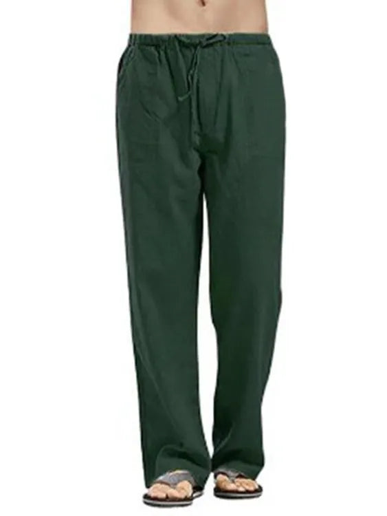Men's Plus Size Drawstring Straight-Leg Pants