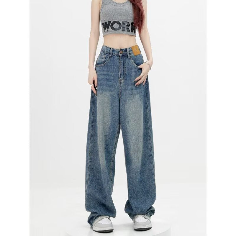 Women's Plus Size High-Waist Wide-Leg Jeans