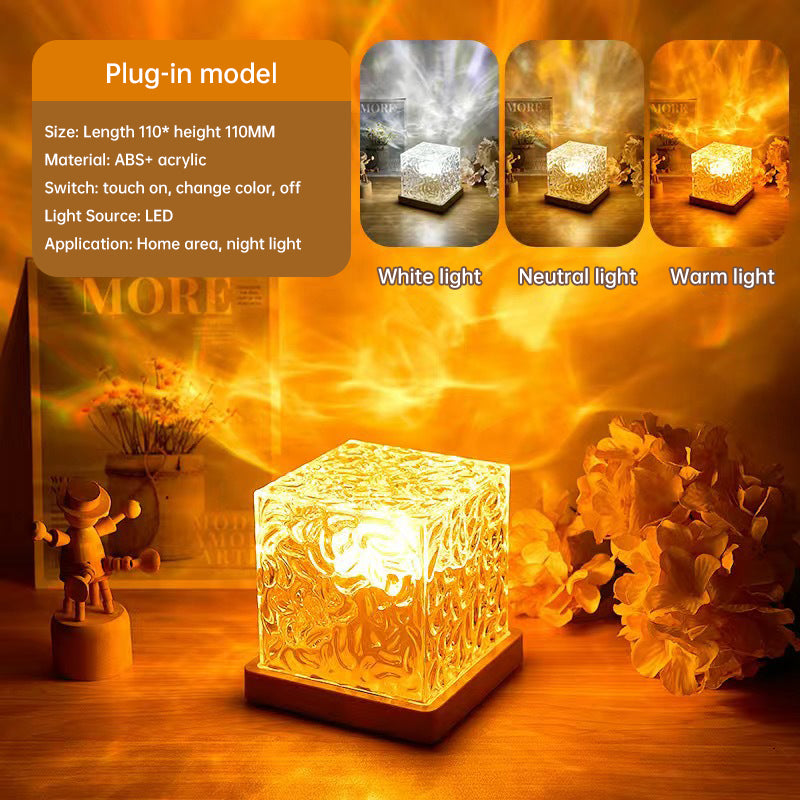 Rotating Water-Ripple Projection Night Light
