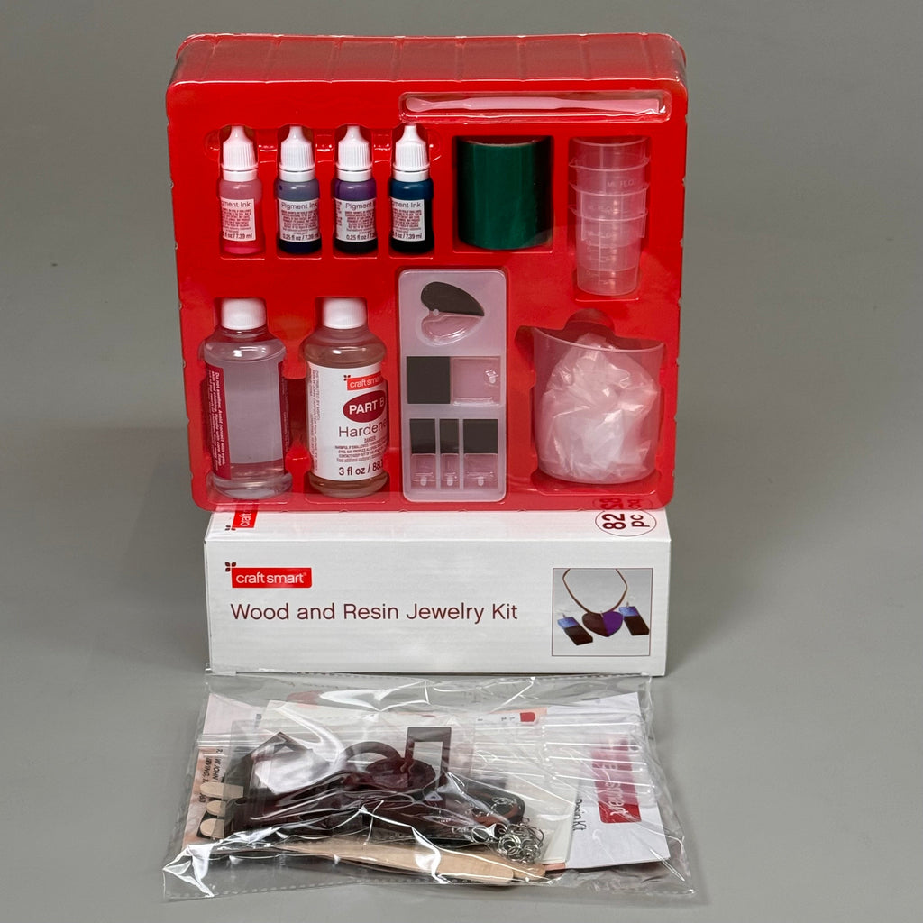 Craft Smart Wood and Resin Jewelry Kit, 82 Pieces