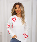 Heart Crewneck Pullover Sweater