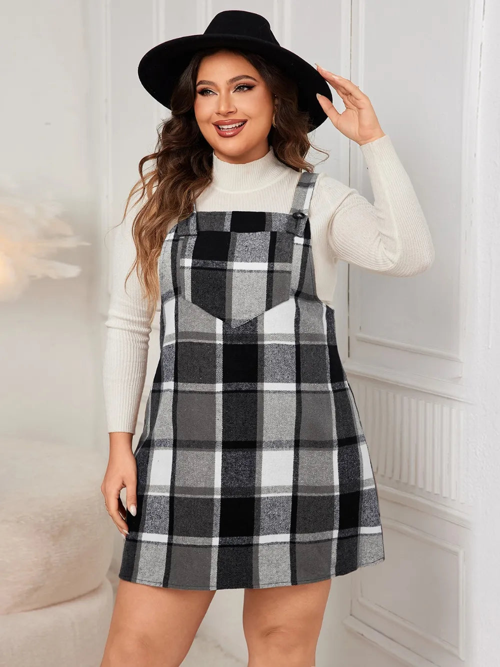 Women's Plus Size Plaid Jumpsuit