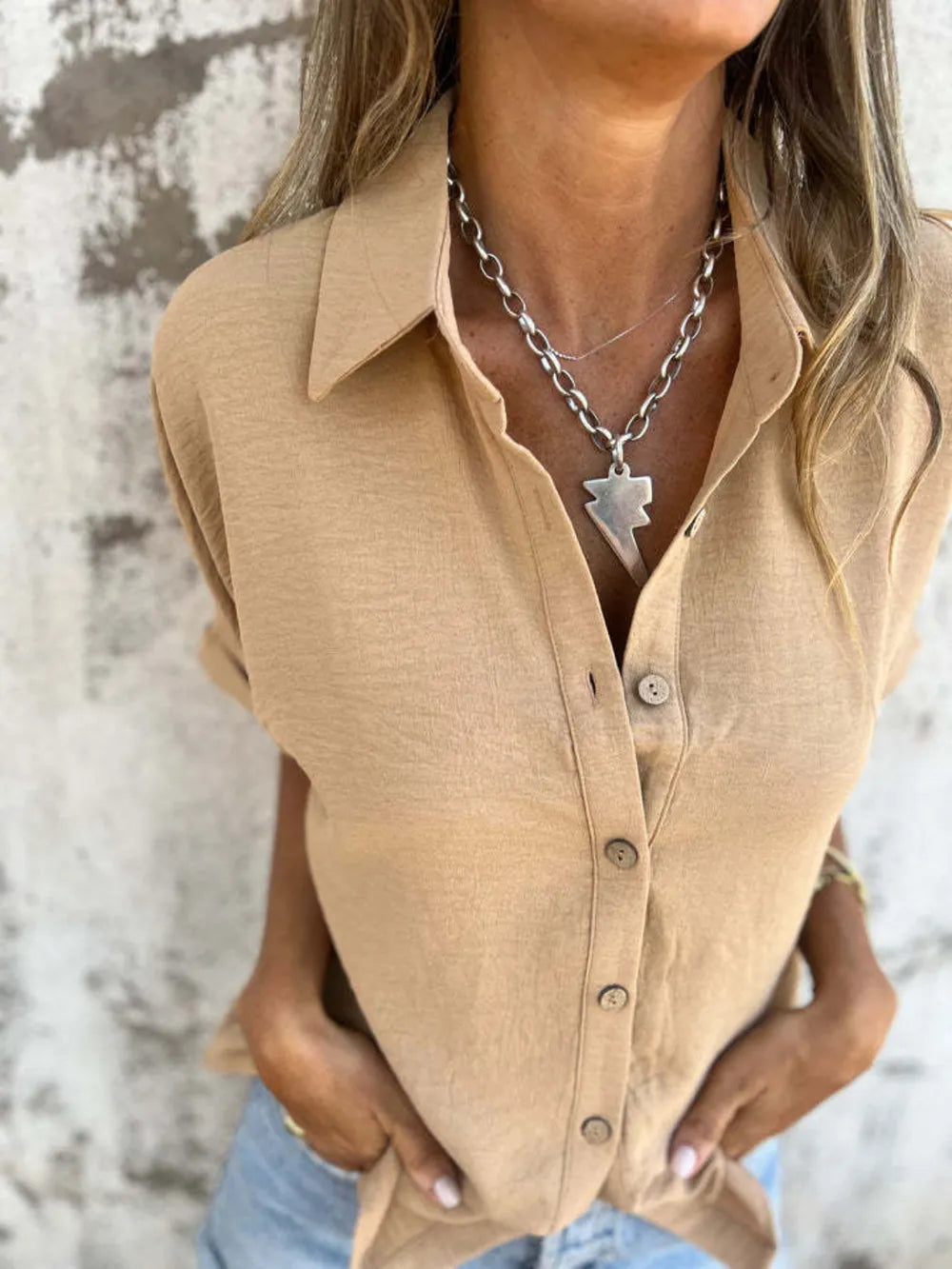 Women's Plus Size Button-Down Short-Sleeve Shirt