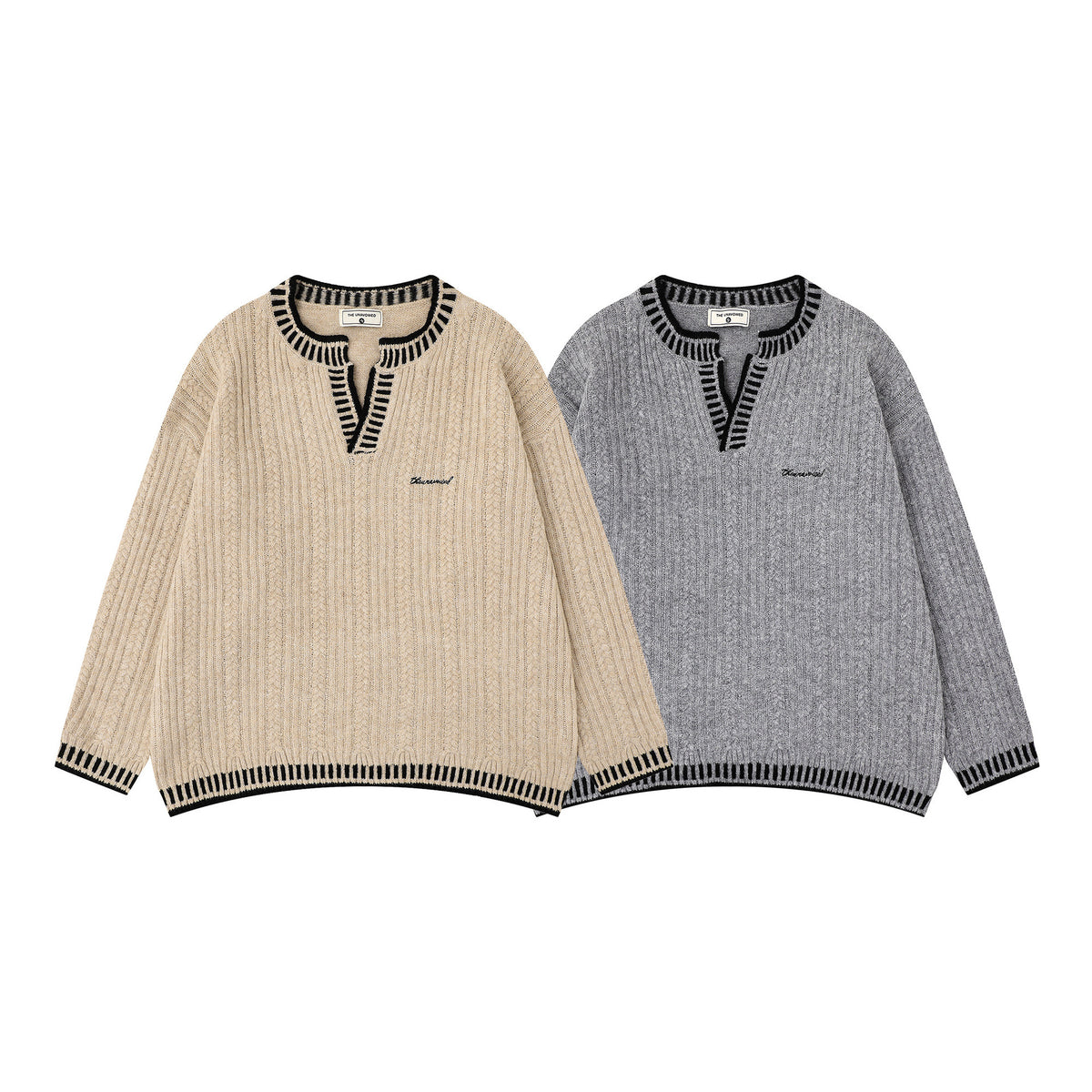 Men's Jacquard V-Neck Sweater