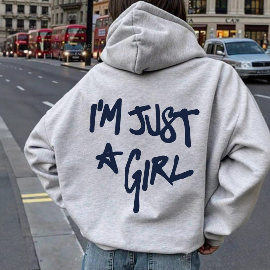 Women's Plus Size Letter-Print Zip Hoodie
