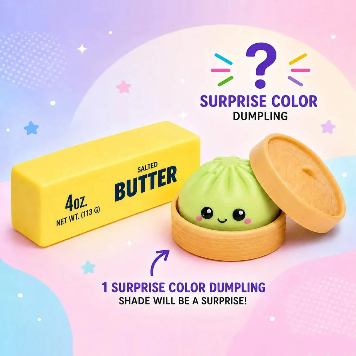 Squishy Dumpling & Butter Fidget Toy Set