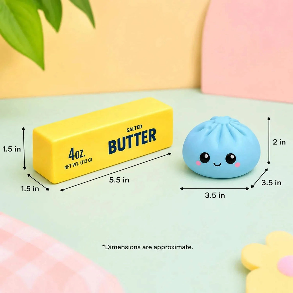 Squishy Dumpling & Butter Fidget Toy Set