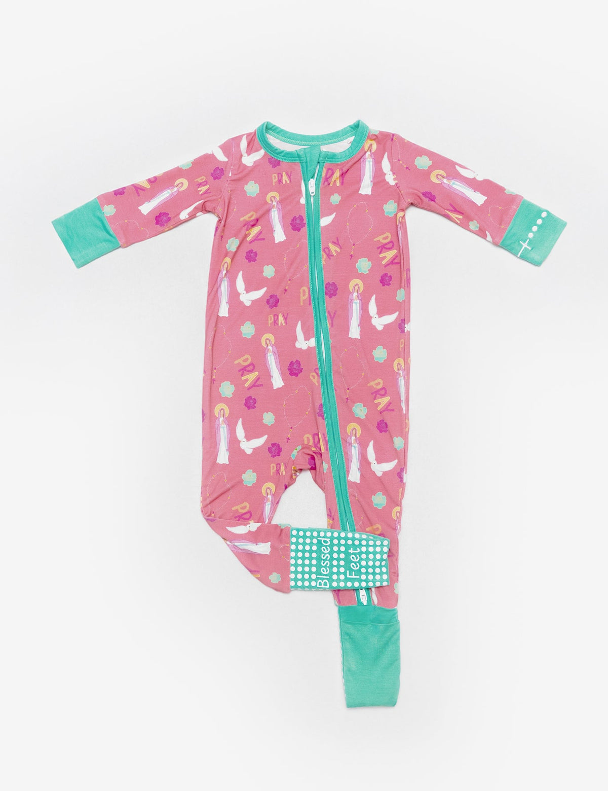 Baby Prayer Print Bamboo Footed Pajamas