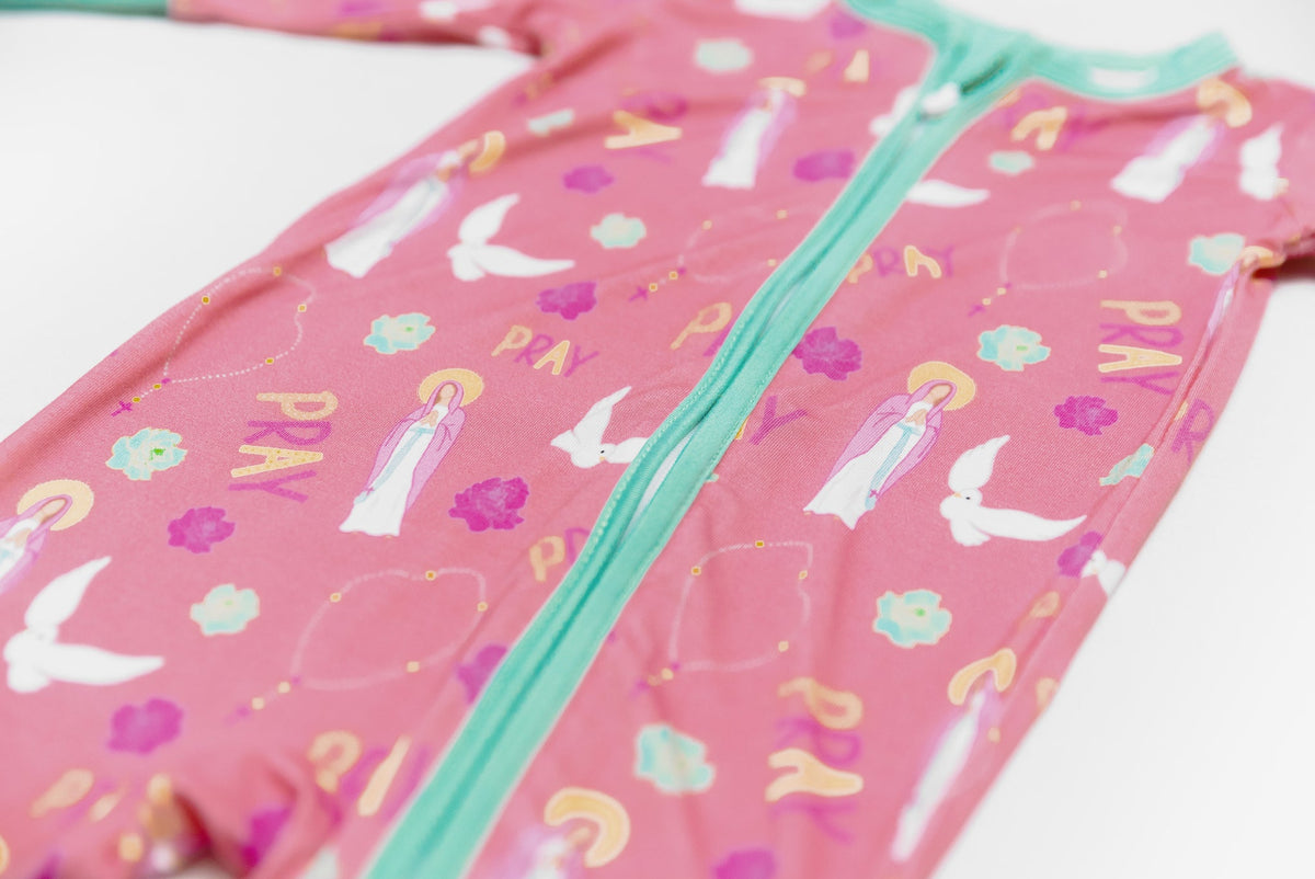 Baby Prayer Print Bamboo Footed Pajamas