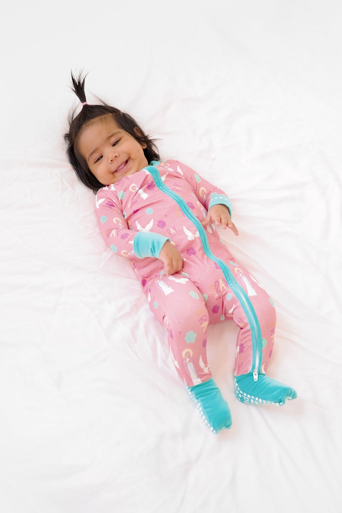 Baby Prayer Print Bamboo Footed Pajamas