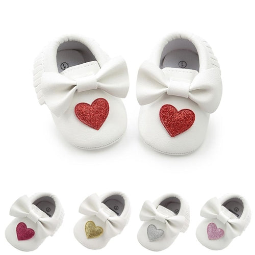 Baby Shores Girls' Bow-Accent First-Walker Shoes