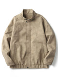 Men's Plus Size Stand-Collar Biker Jacket